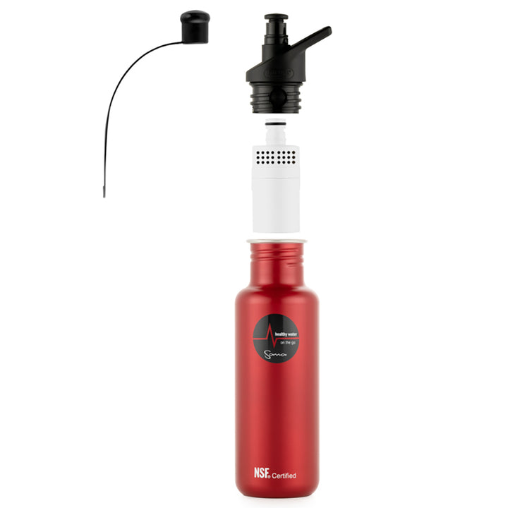 Sana Stainless Steel Filtration Bottle - RED - Sana USA
