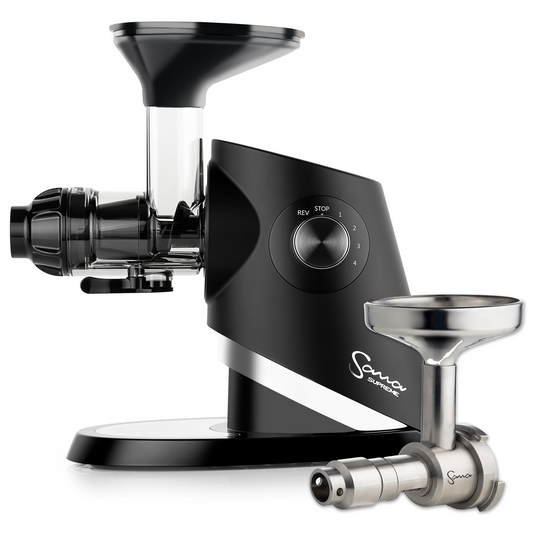 Sana 727 Supreme Masticating Celery Juicer Black and Oil Press Extractor