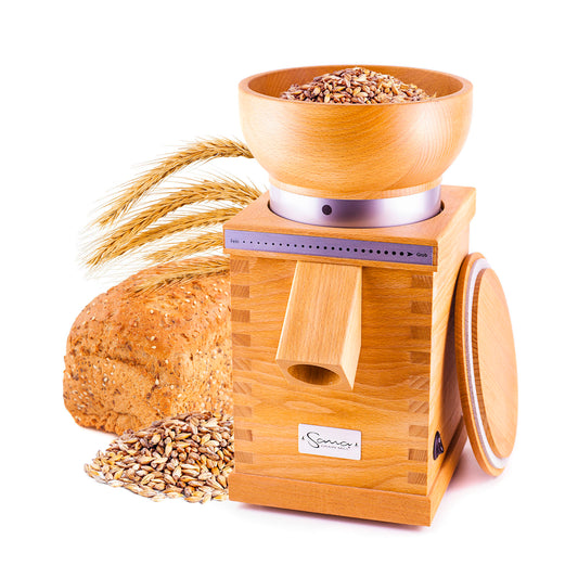 SANA Premium Sold Beech Wood Grain Mill for fine to coarse flour.