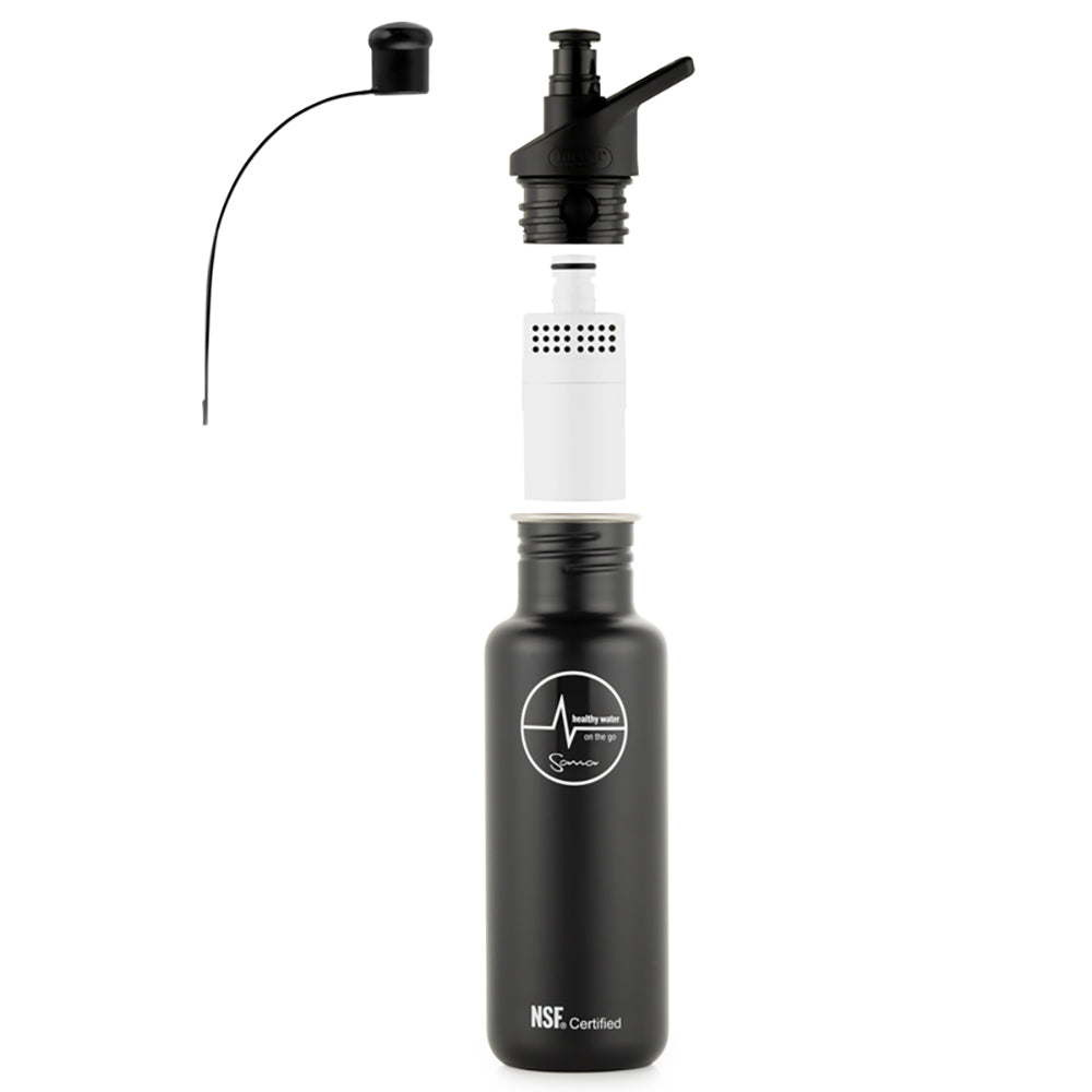 Sana Stainless Steel Filtration Bottle - BLACK - Sana USA